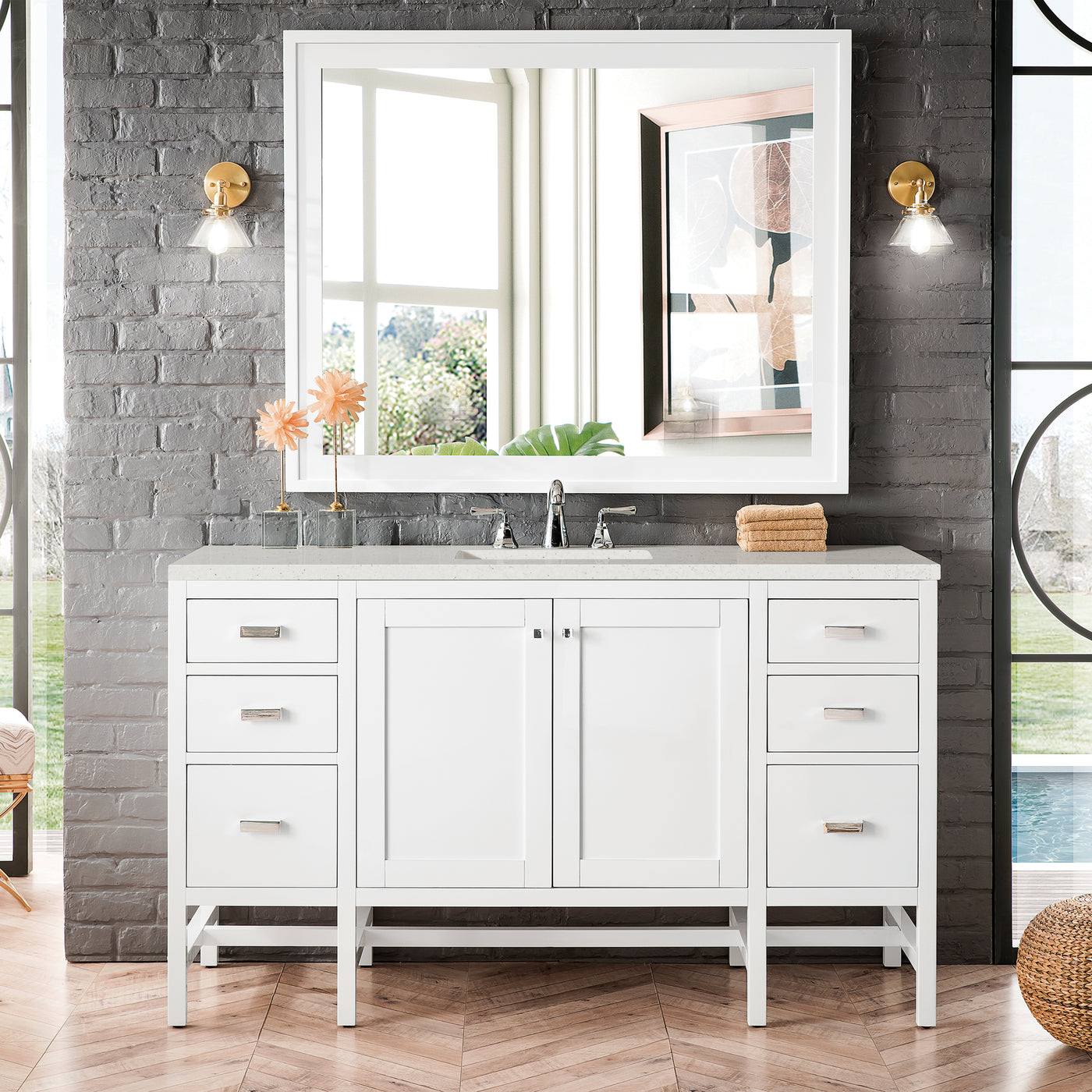 James Martin Addison 72" Double Bathroom Vanity, Glossy White, view 15