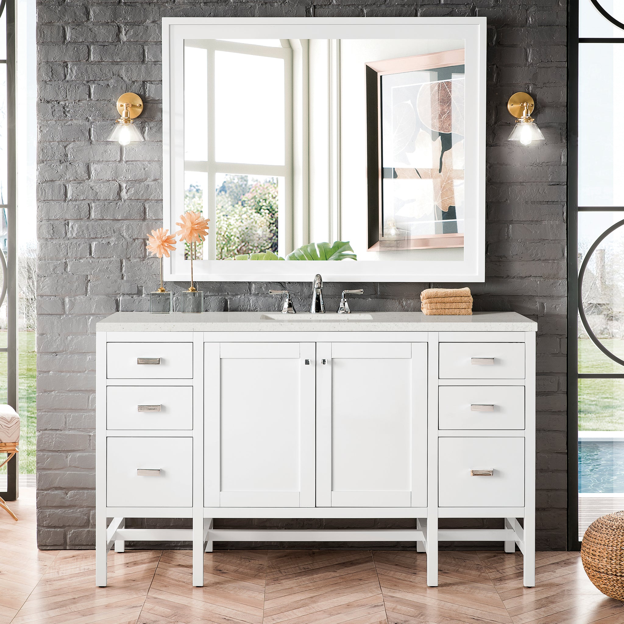 James Martin Addison 72" Double Bathroom Vanity, Glossy White, view 15
