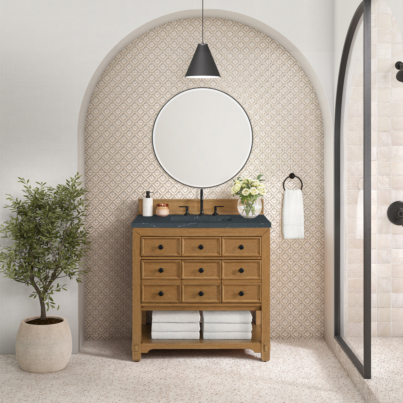 James Martin Malibu 36" Single Bathroom Vanity, Amber Birch, view 35