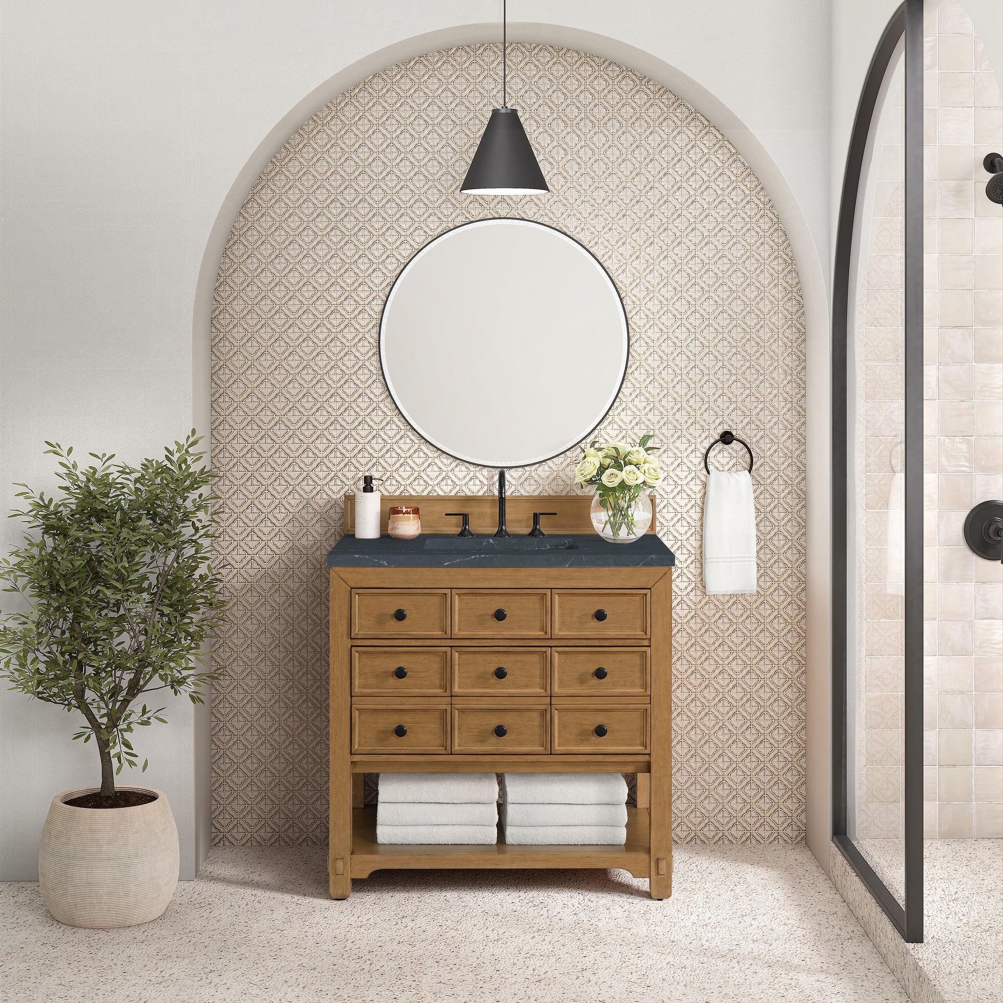 James Martin Malibu 36" Single Bathroom Vanity, Amber Birch, view 35