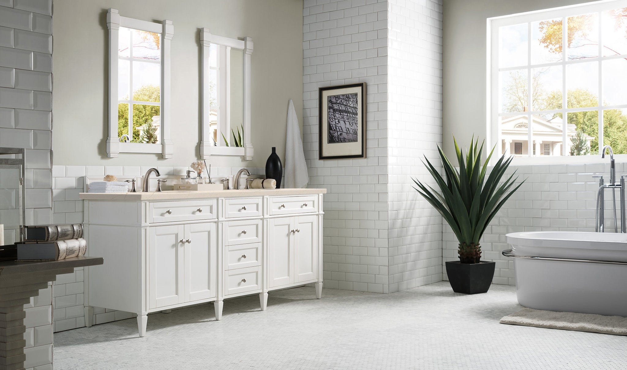 James Martin Brittany 72" Double Bathroom Vanity, Bright White, view 21