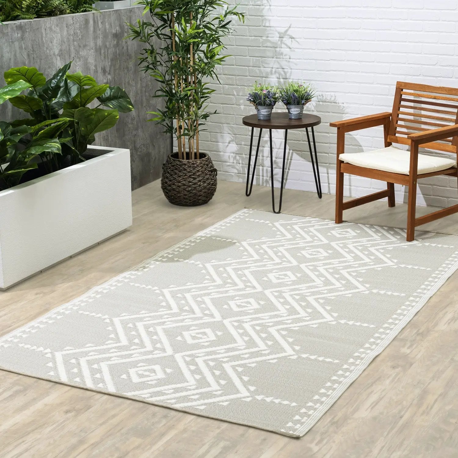 Ojai - Beige Outdoor Rug for Patio by Fab Habitat