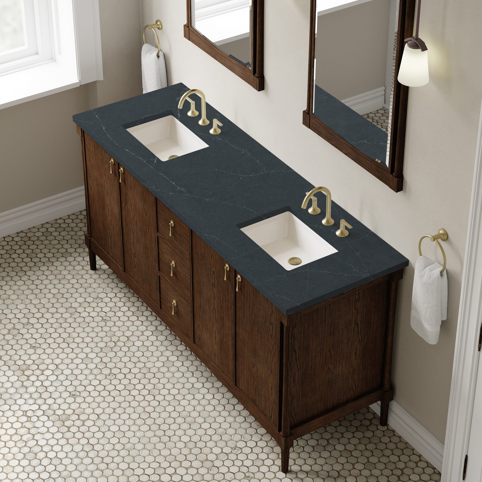 James Martin Kinnsden 72" Double Bathroom Vanity, Sable Oak, view 37