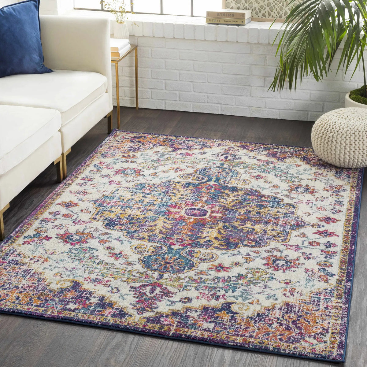 Okarche Area Rug, installed in a room