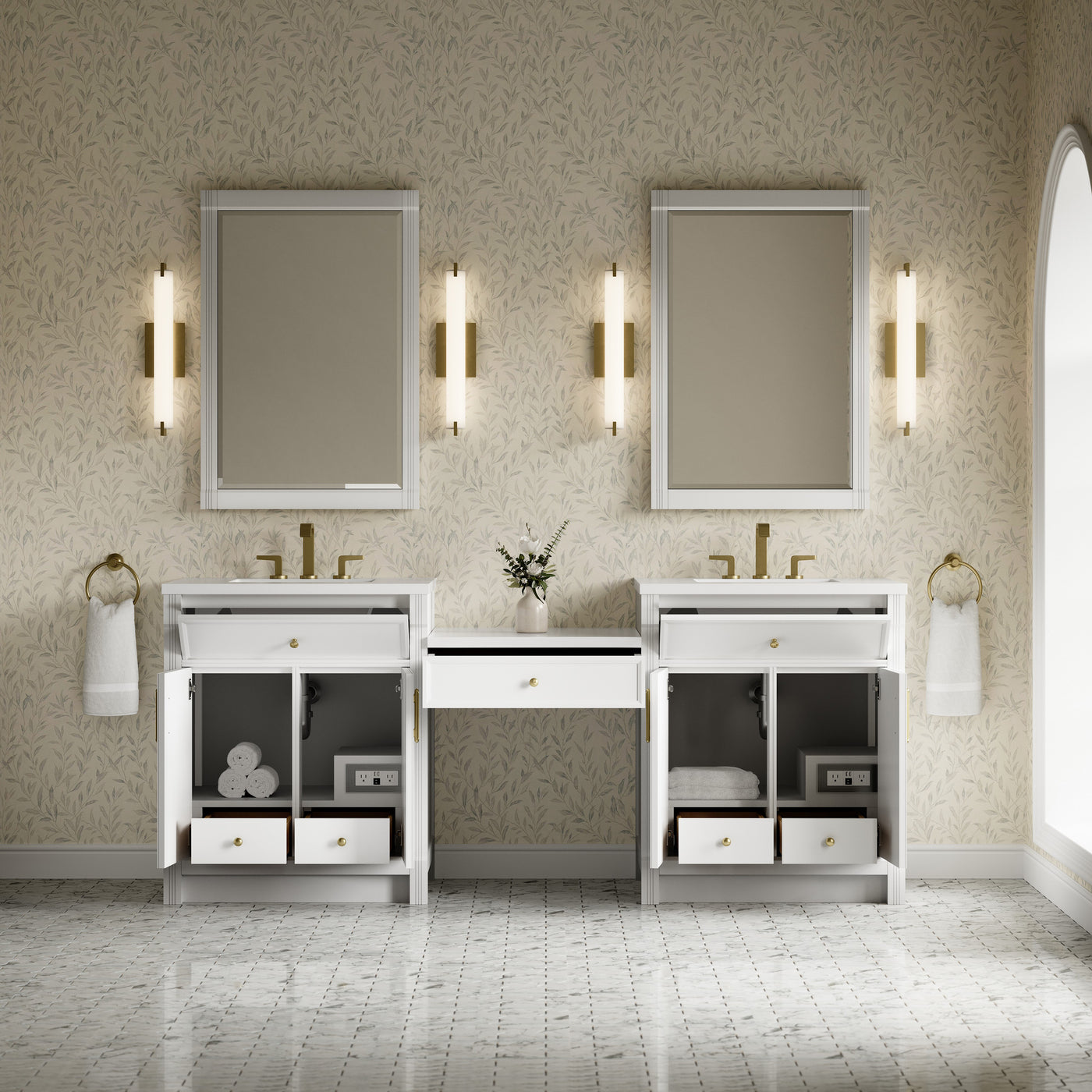 James Martin Bellshire 84" Double Bathroom Vanity, Bright White, view 22