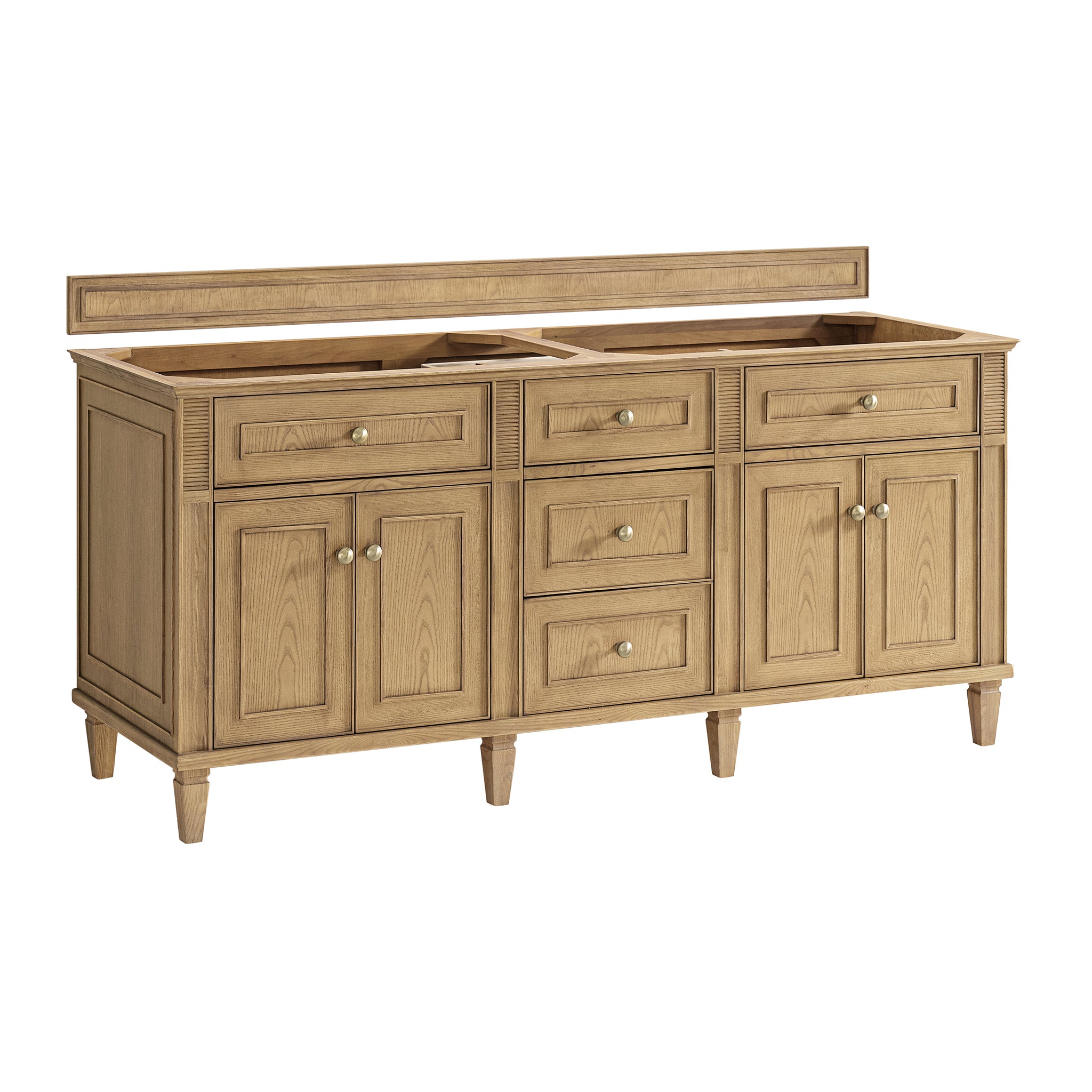 James Martin Lorelai 72" Double Bathroom Vanity, Light Natural Oak, cabinet without a countertop