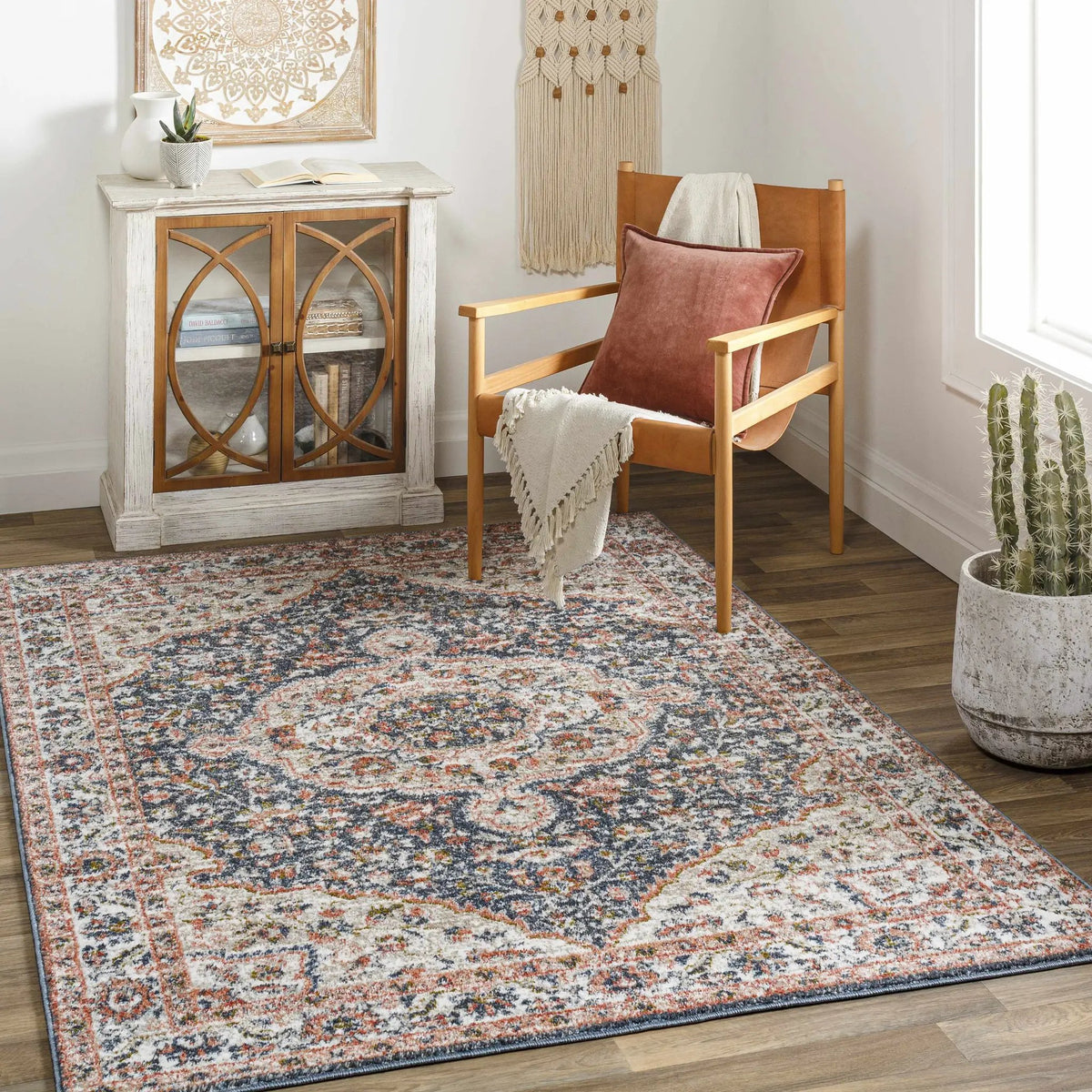 Okiot Traditional Area Rug - Clearance, installed in a room