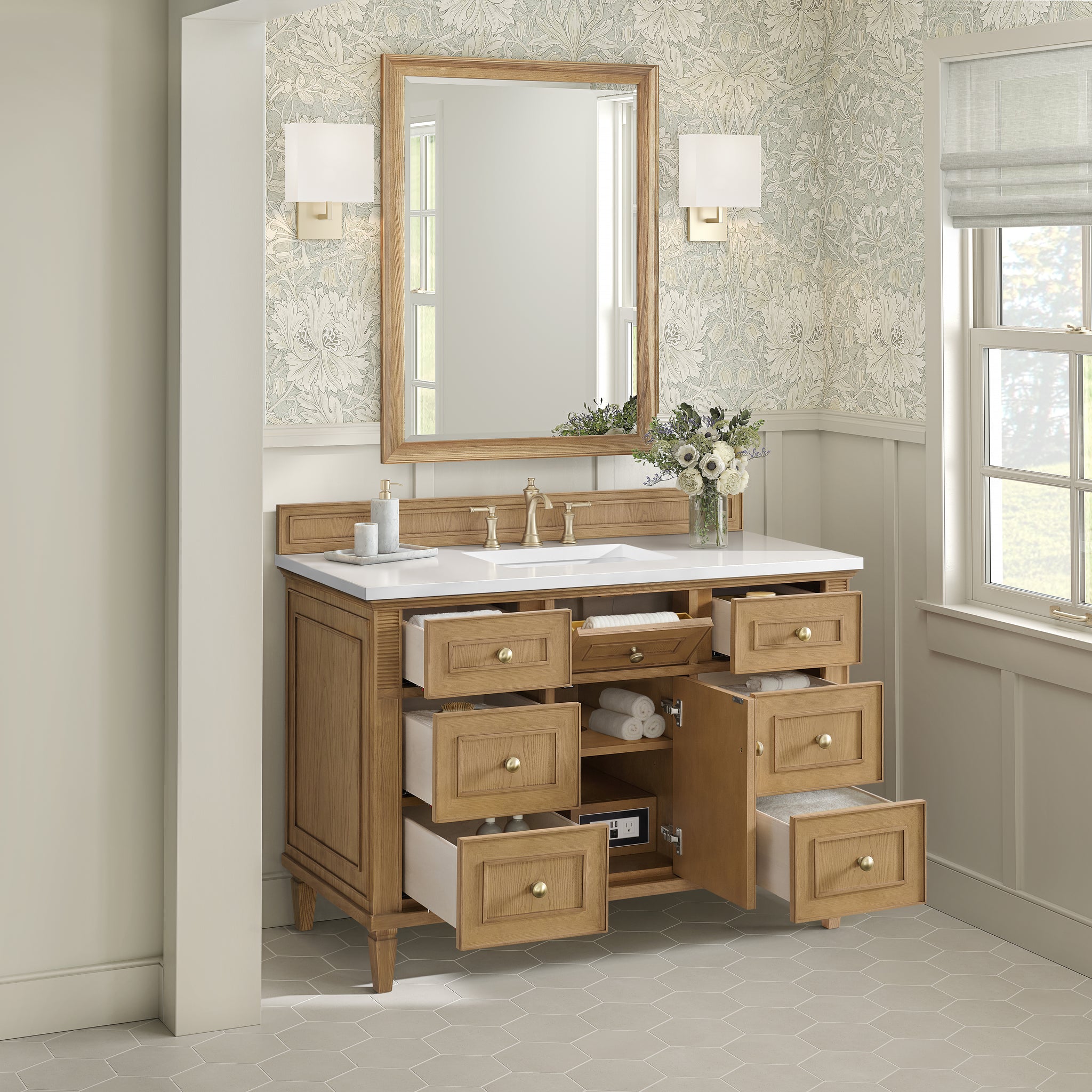 James Martin Lorelai 48" Single Bathroom Vanity, Light Natural Oak, view 40