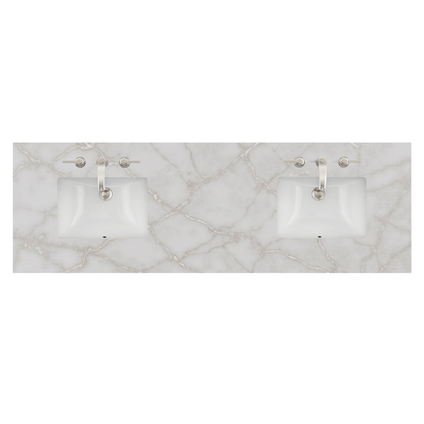 James Martin 72" Double Vanity Top with Victorian Silver (Quartz) countertop