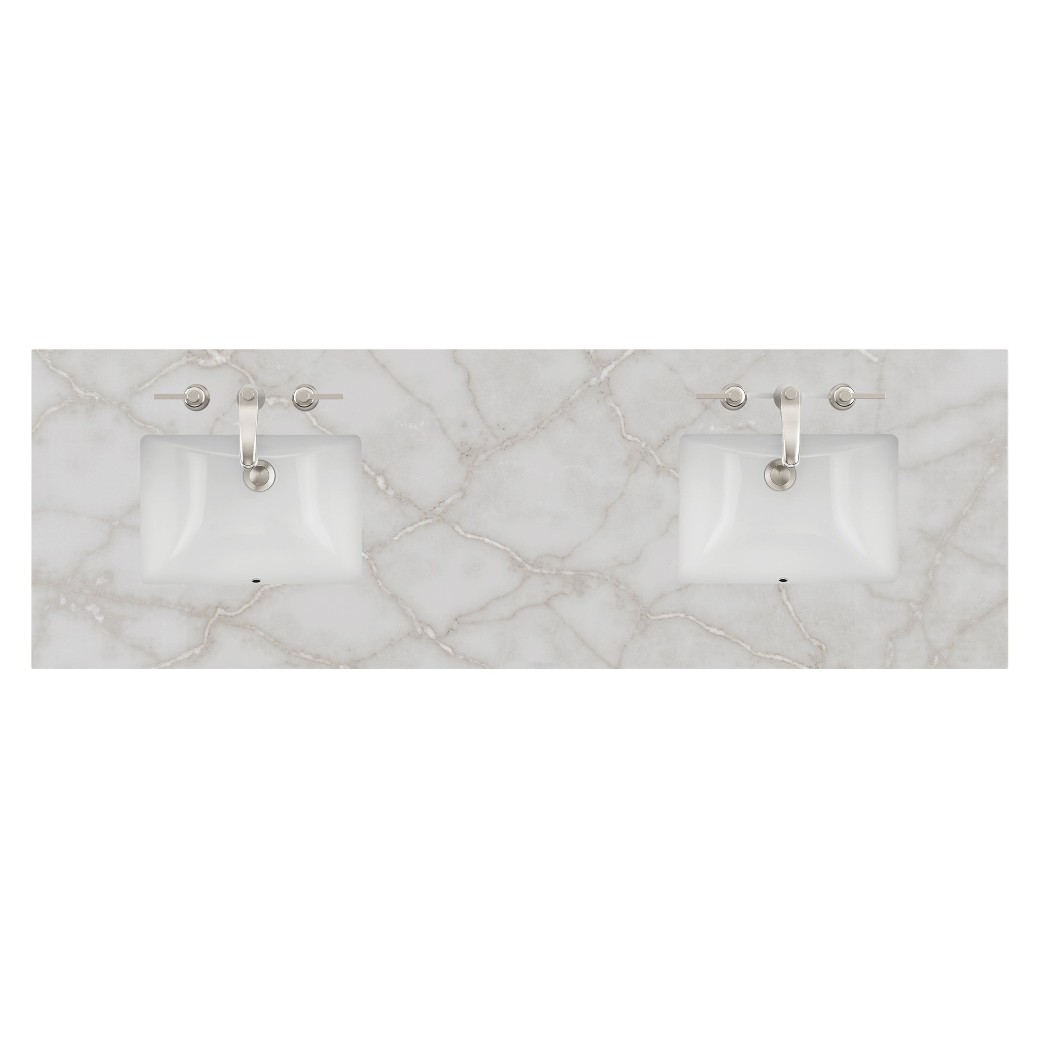 James Martin 72" Double Vanity Top with Victorian Silver (Quartz) countertop