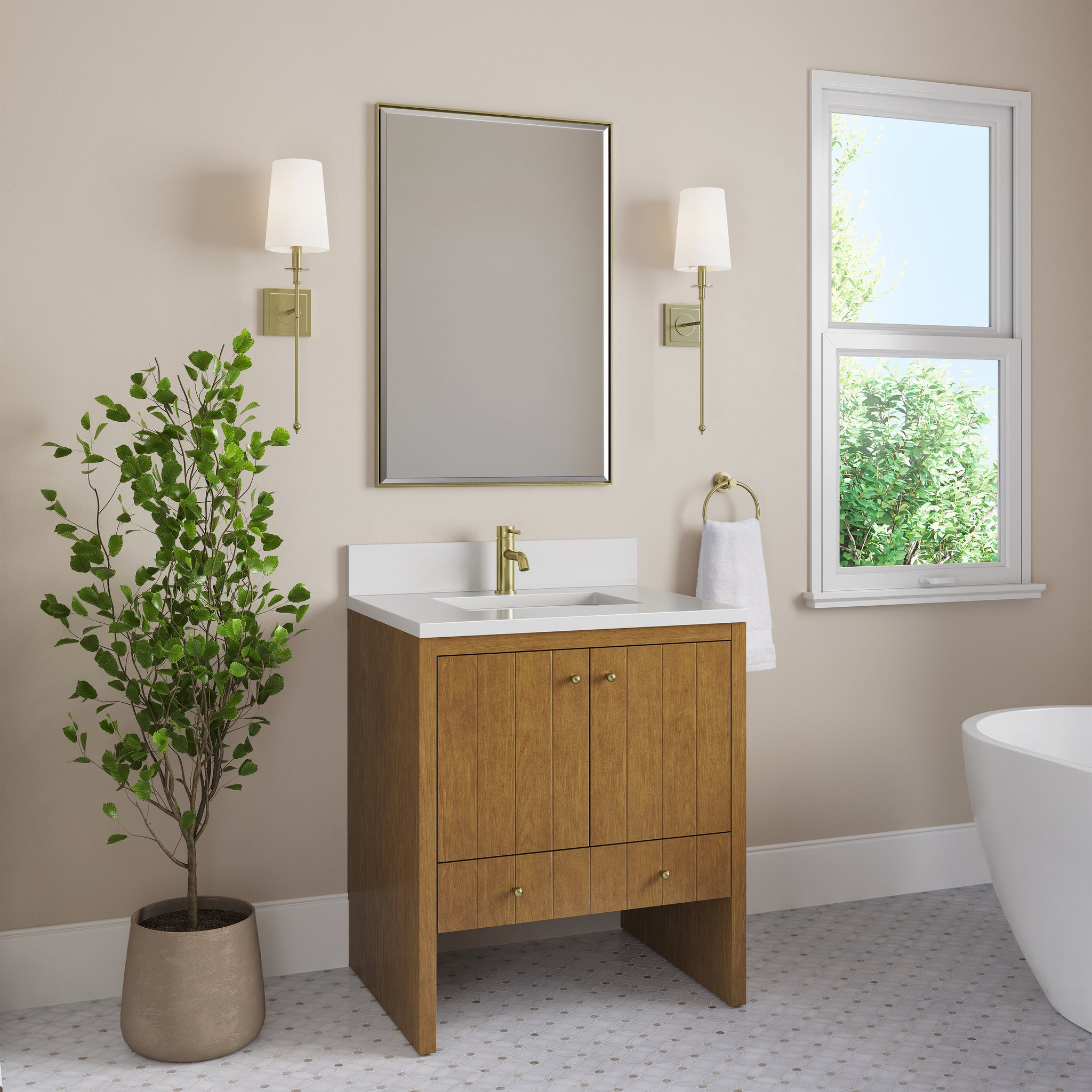 James Martin Hudson 30" Single Bathroom Vanity, Honey Oak, view 40