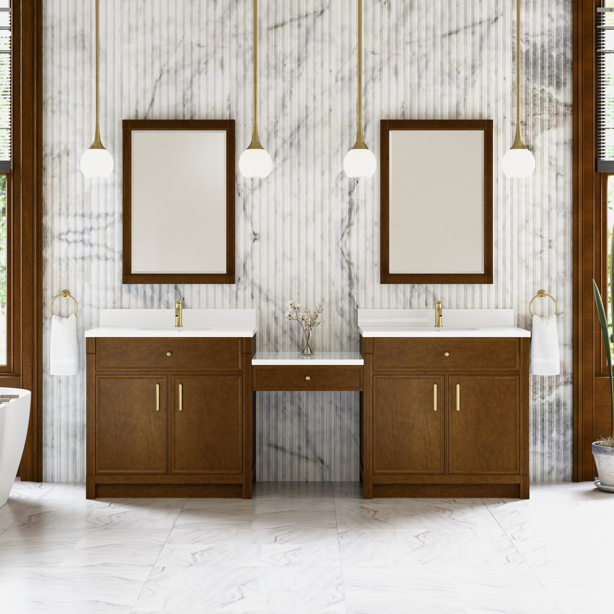 James Martin Bellshire 96" Single Bathroom Vanity, Honey Oak, view 3