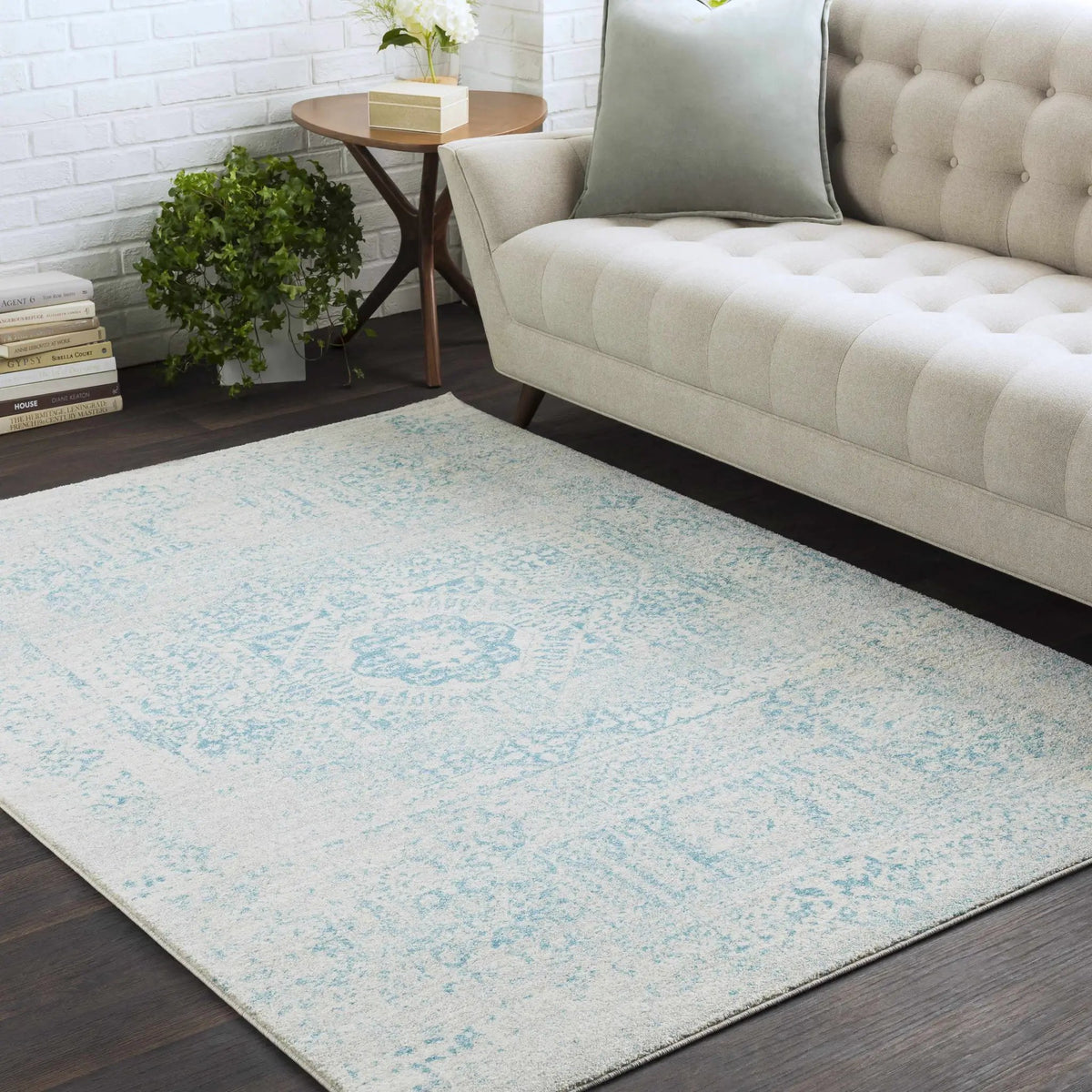 Omega Area Rug - Clearance, installed in a room