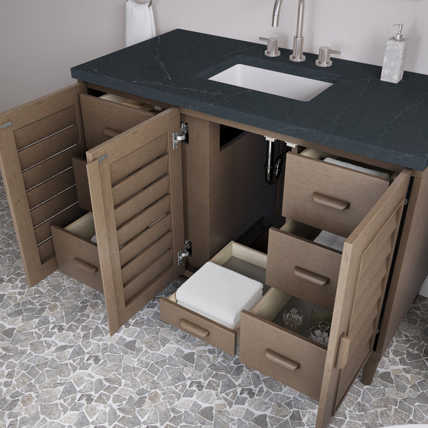 James Martin Portland 48" Single Bathroom Vanity, Whitewashed Walnut, view 36