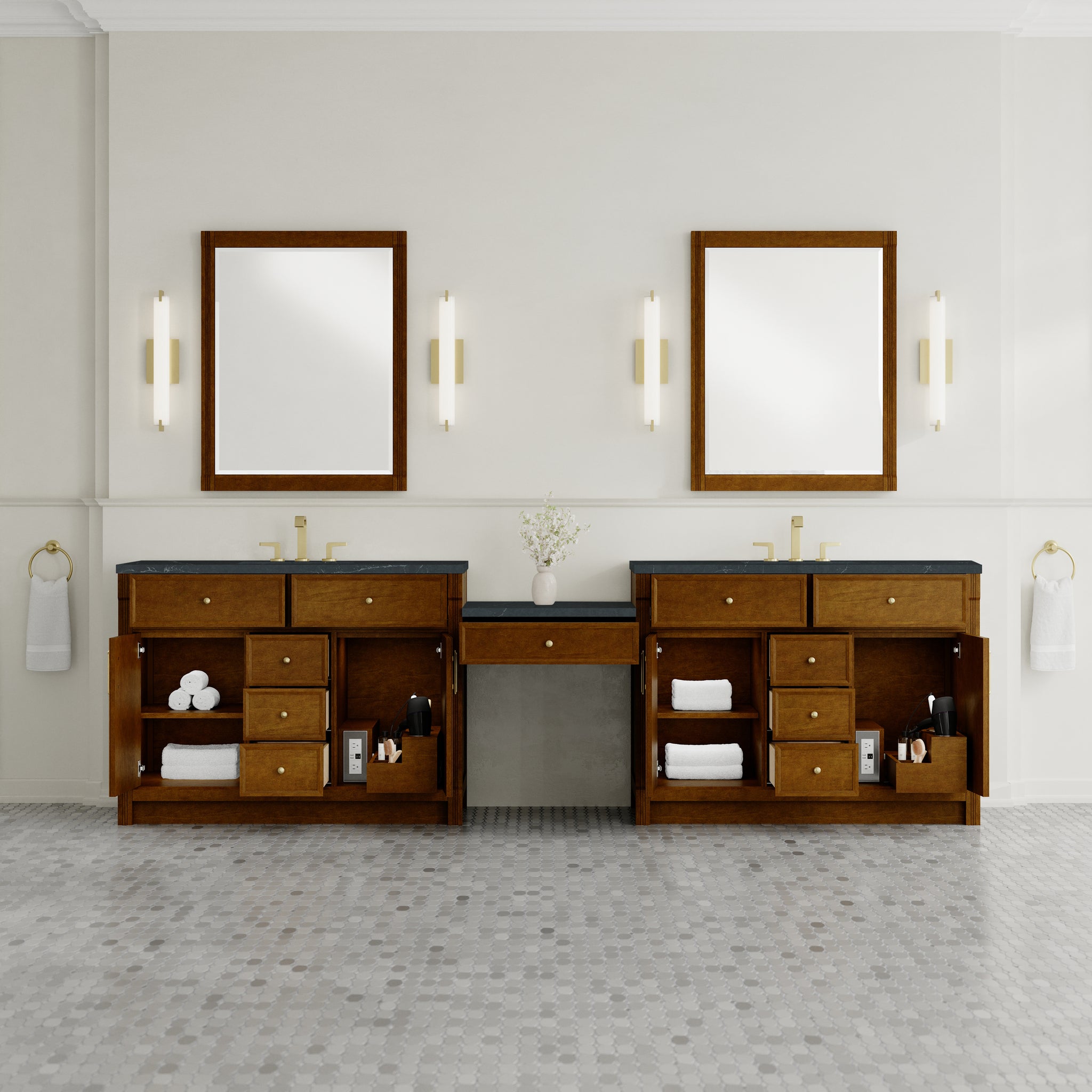 James Martin Bellshire 120" Double Bathroom Vanity, Honey Oak, view 33