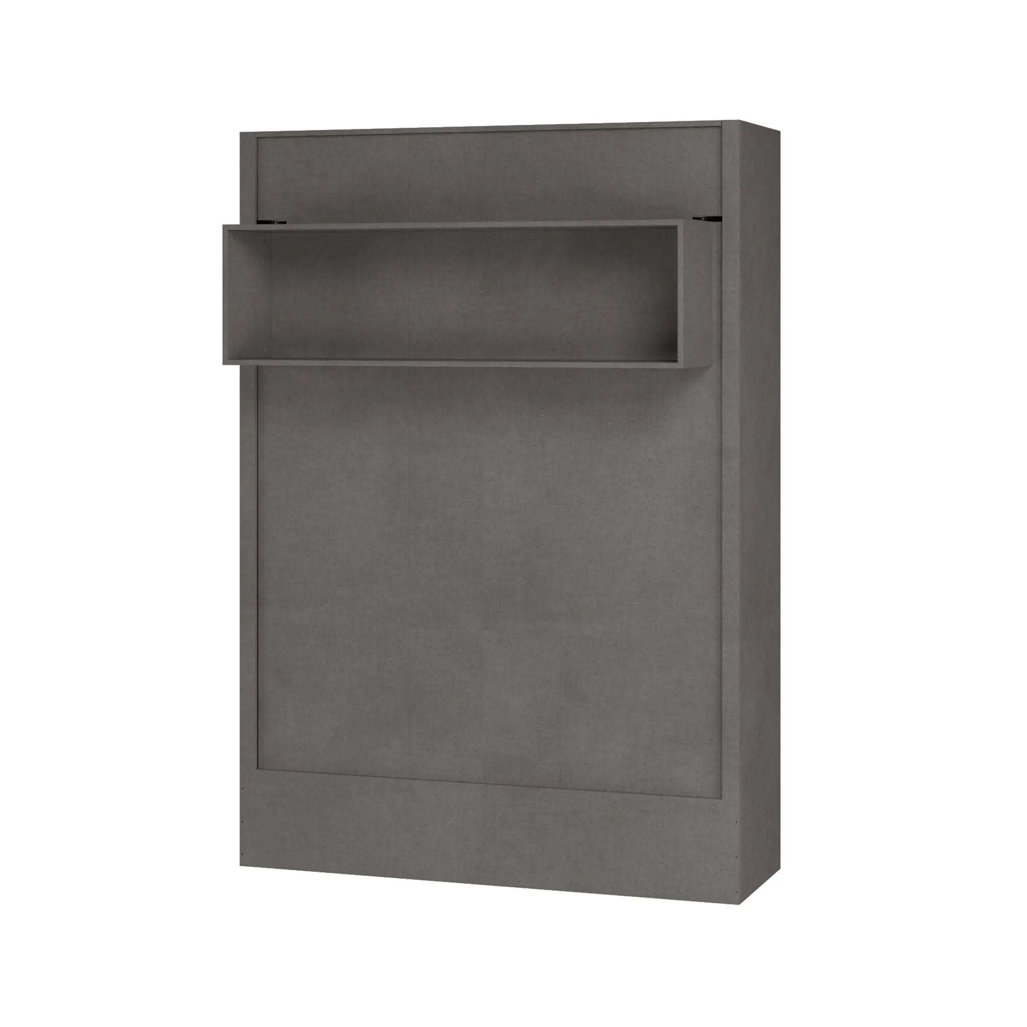 Easy-Lift Queen Murphy Wall Bed in Dark Grey with Shelf by Sharicks