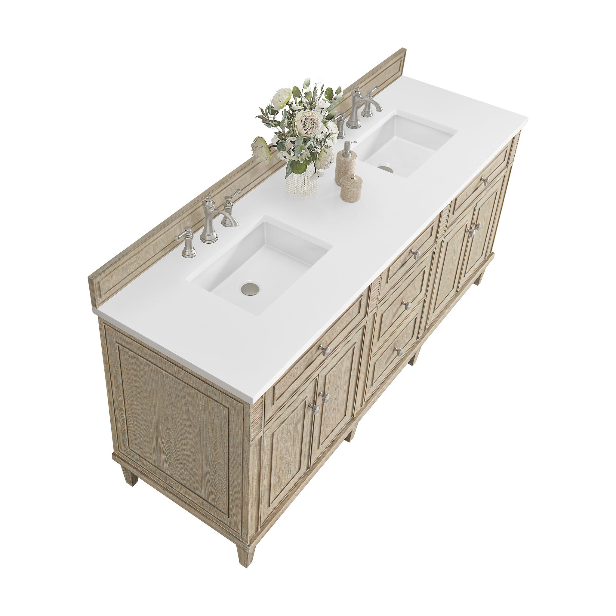 James Martin Lorelai 72" Double Bathroom Vanity, Whitewashed Oak, view 34
