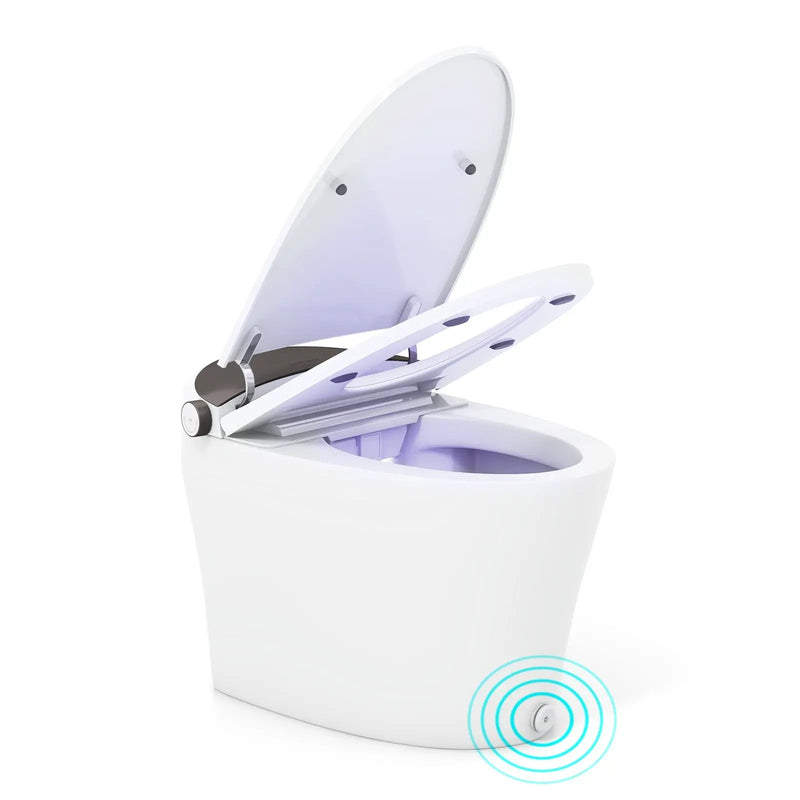 One-Piece Smart 1.16 GPF Elongated Bidet Toilet Seat with Night Light-White by DirectDeals