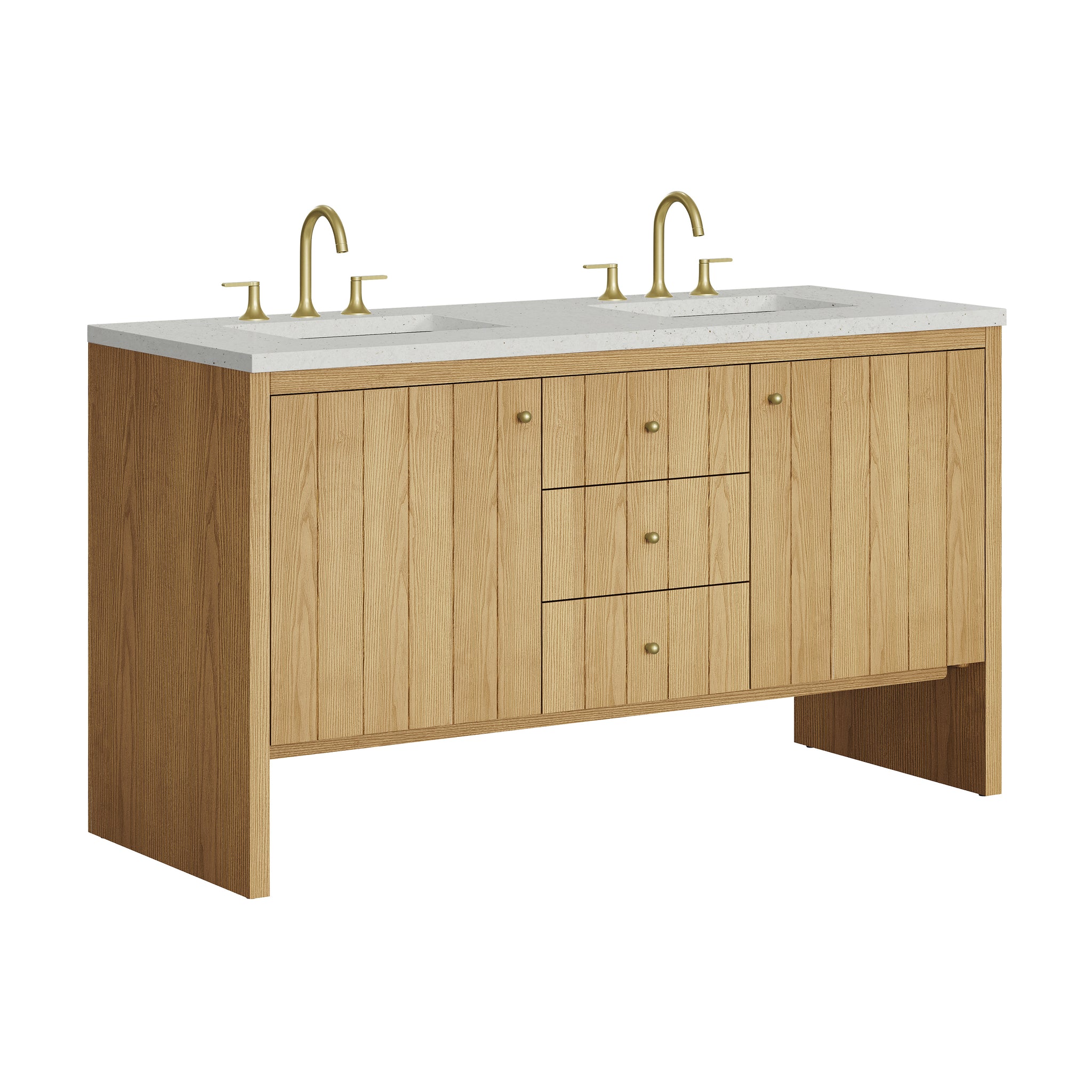 James Martin Hudson 60" Double Bathroom Vanity, Light Natural Oak, view 36