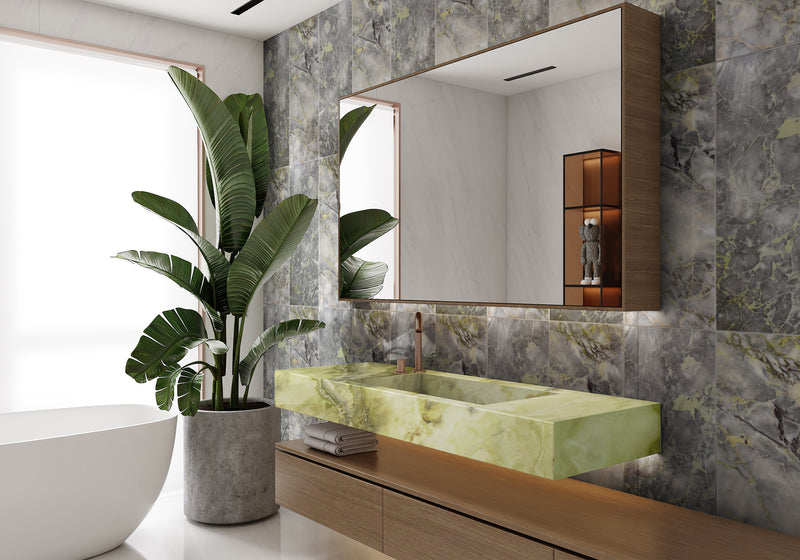 Onyx Jade Green Polished Slab Random room scene