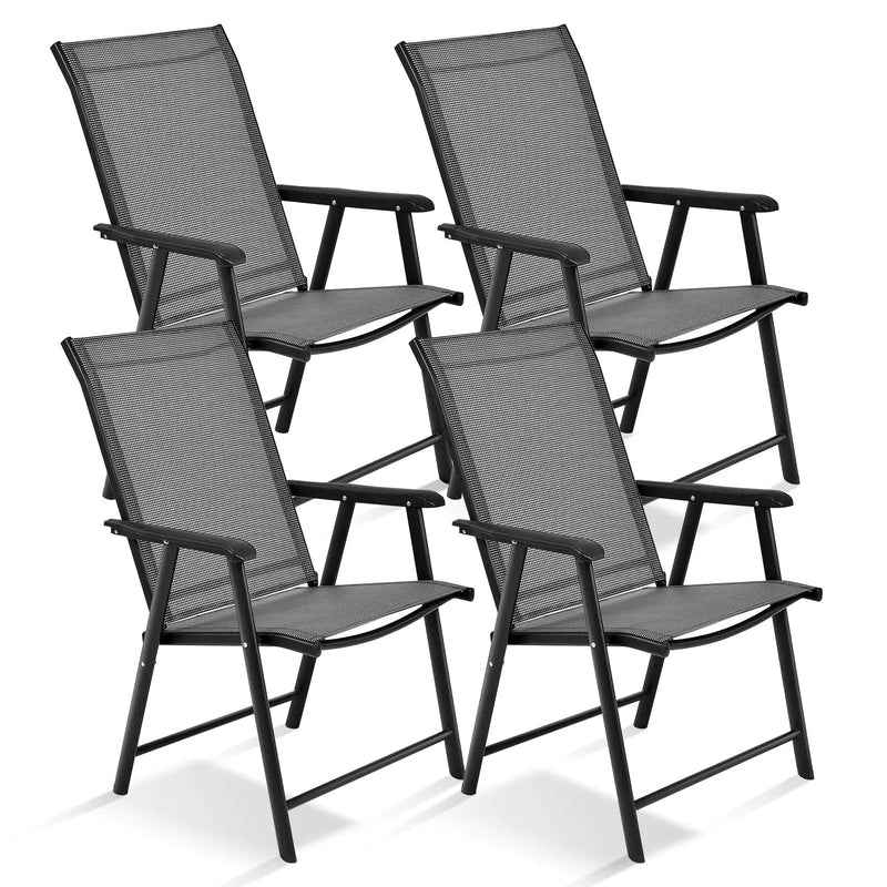 4-Pack Patio Folding Chairs Portable for Outdoor Camping by DirectDeals