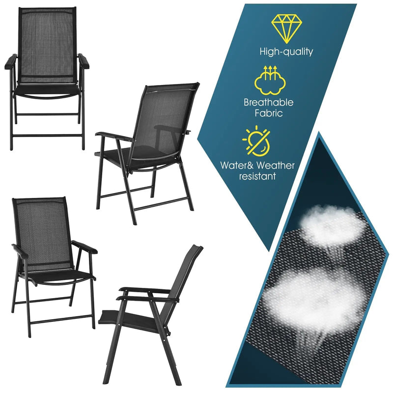 4-Pack Patio Folding Chairs Portable for Outdoor Camping by DirectDeals