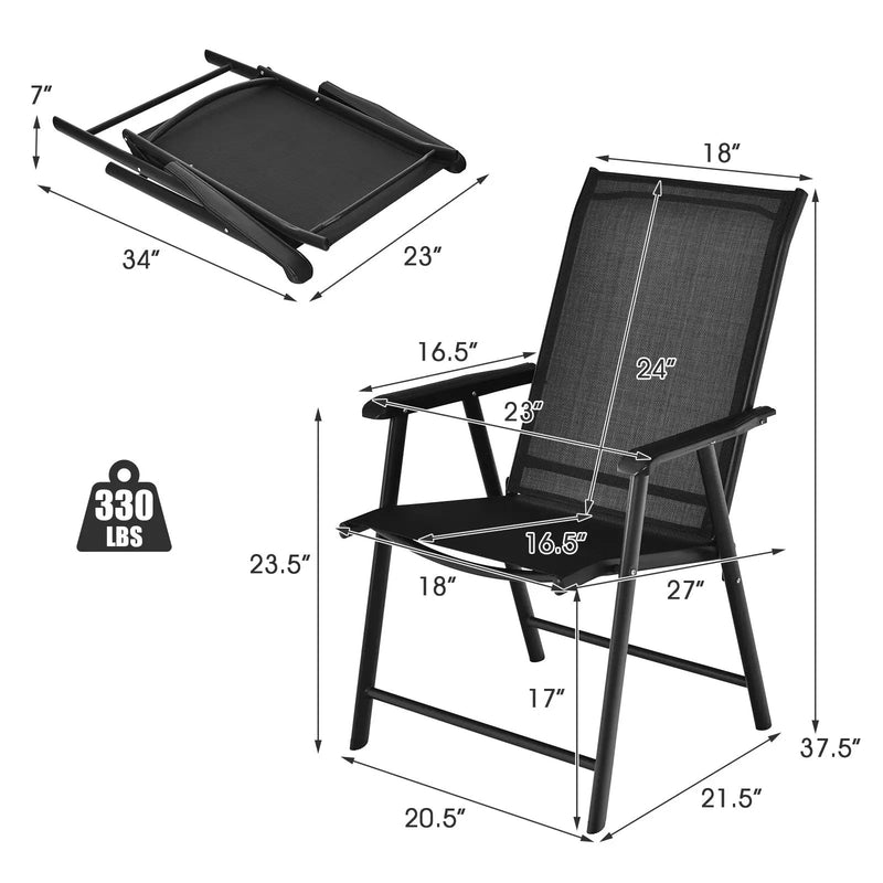 4-Pack Patio Folding Chairs Portable for Outdoor Camping by DirectDeals