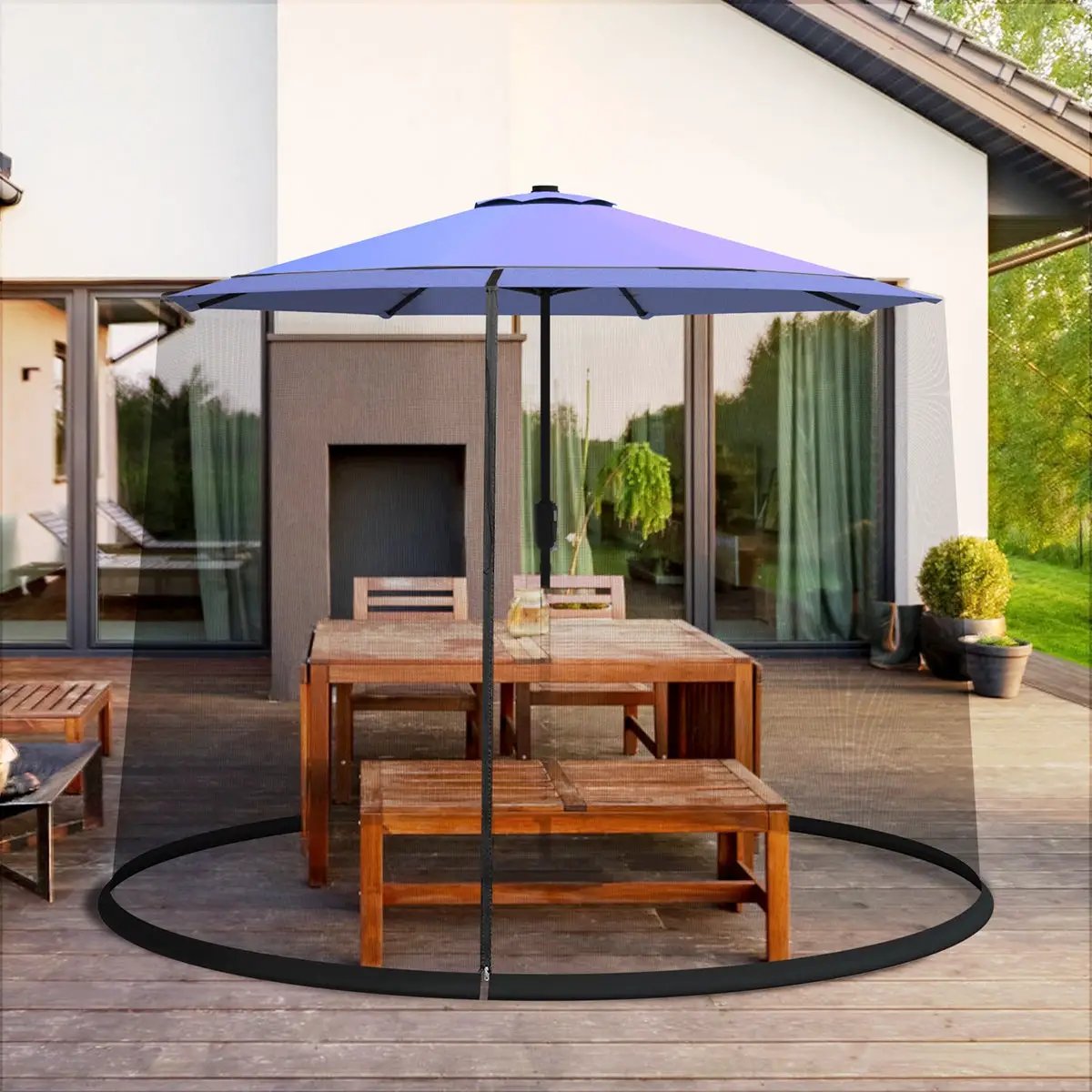 9 -10 Feet Outdoor Umbrella Table Screen Mosquito Bug Insect Net by DirectDeals