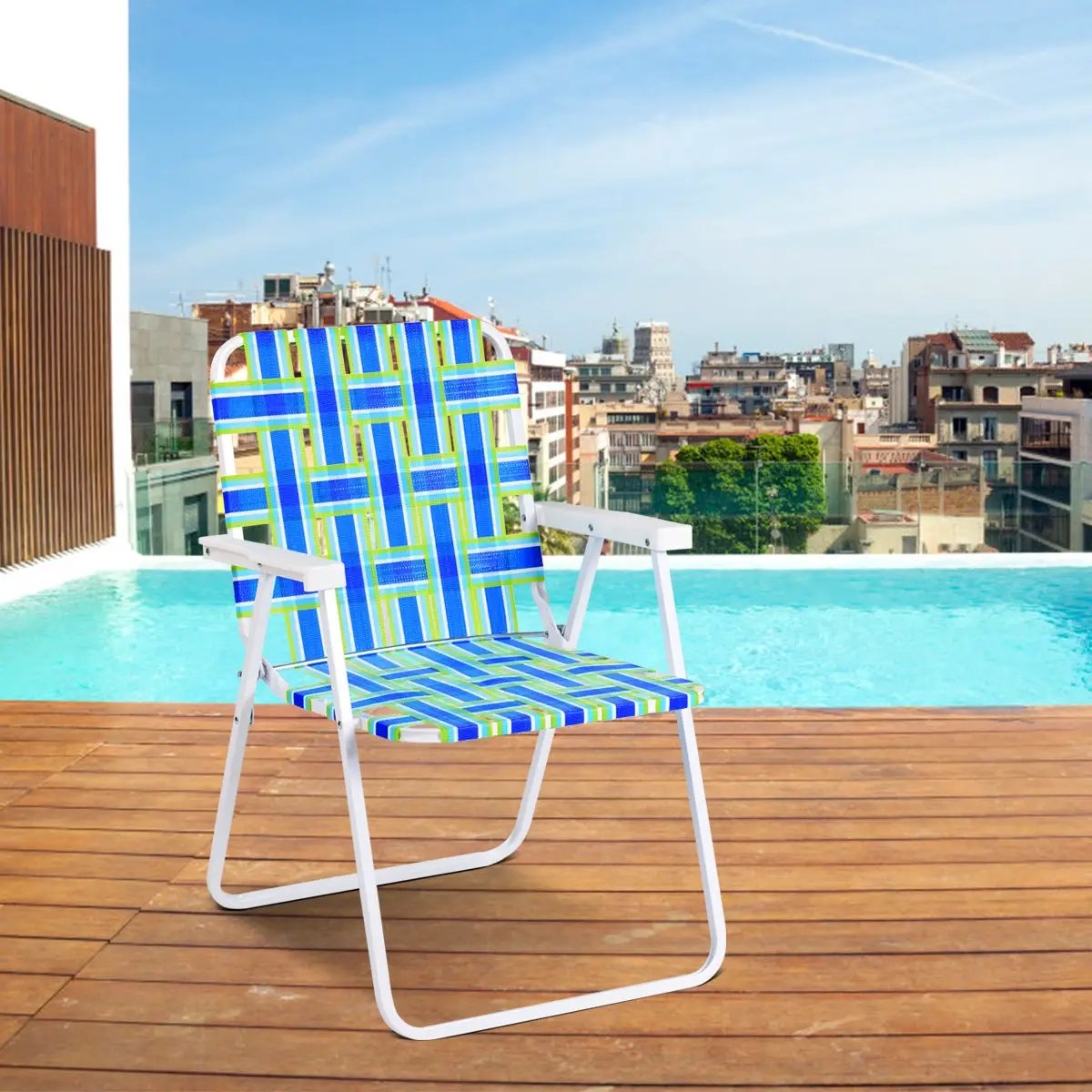 6 Pieces Folding Beach Chair Camping Lawn Webbing Chair, photo 15 of 17