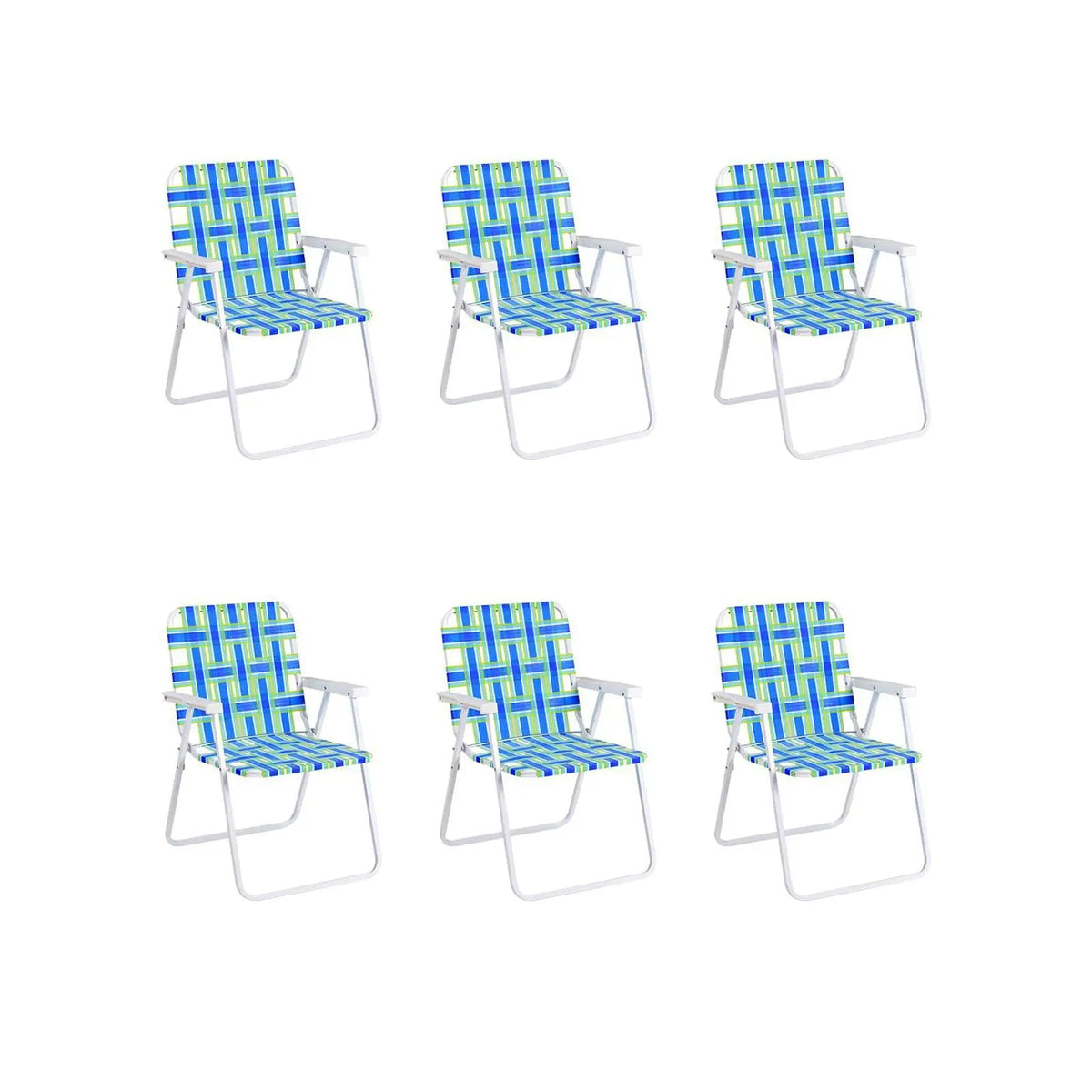 6 Pieces Folding Beach Chair Camping Lawn Webbing Chair, photo 7 of 17