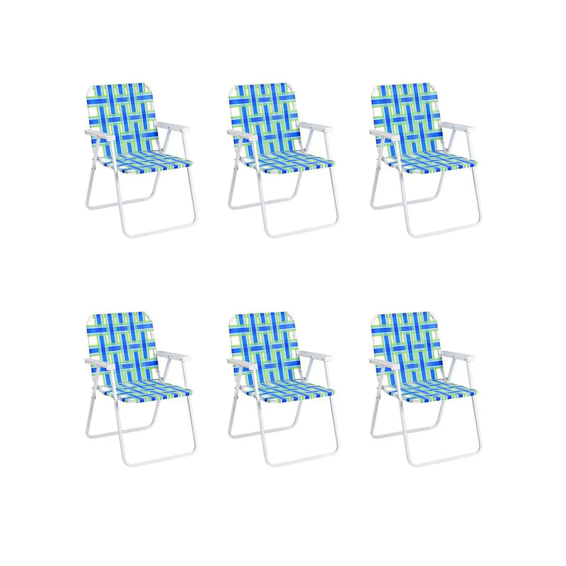 6 Pieces Folding Beach Chair Camping Lawn Webbing Chair by DirectDeals