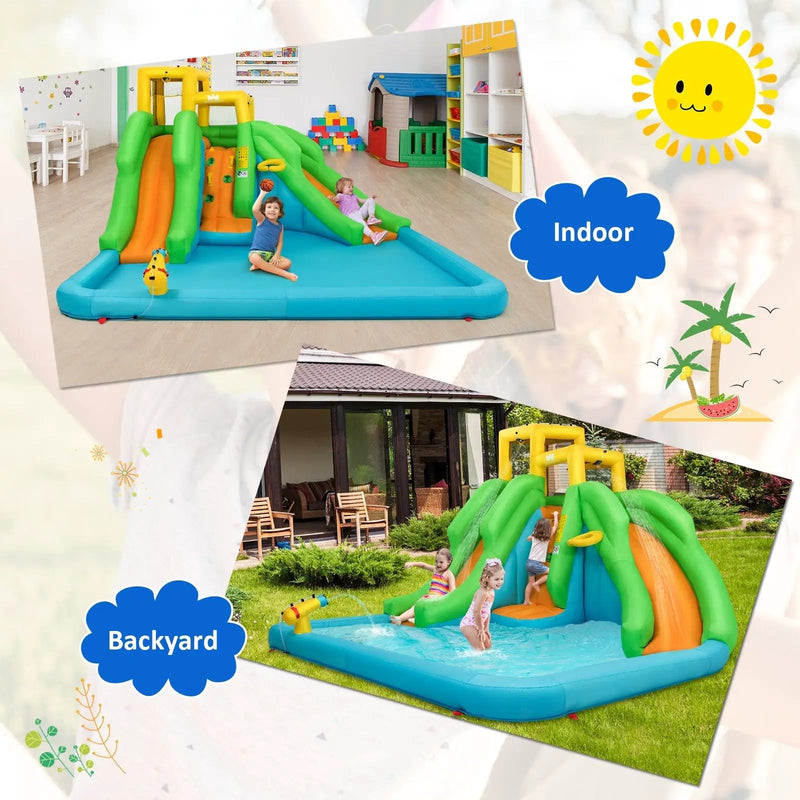 Kids Inflatable Water Park Bounce House with 480W Blower by DirectDeals