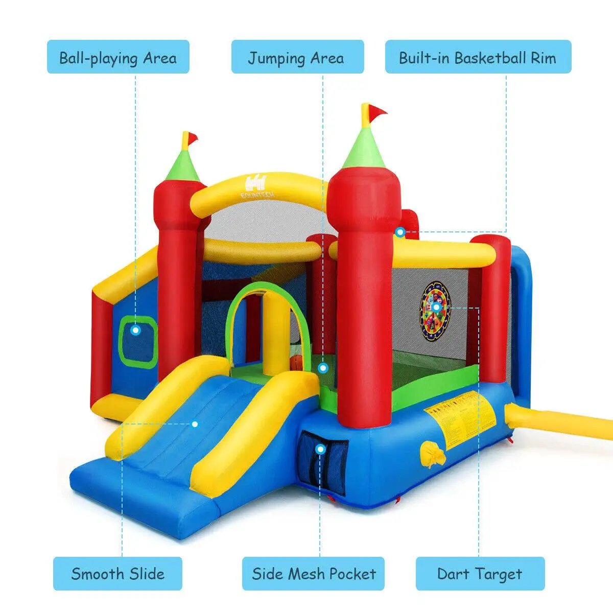 Inflatable Bounce House Kids Slide Jumping Castle without Blower by DirectDeals
