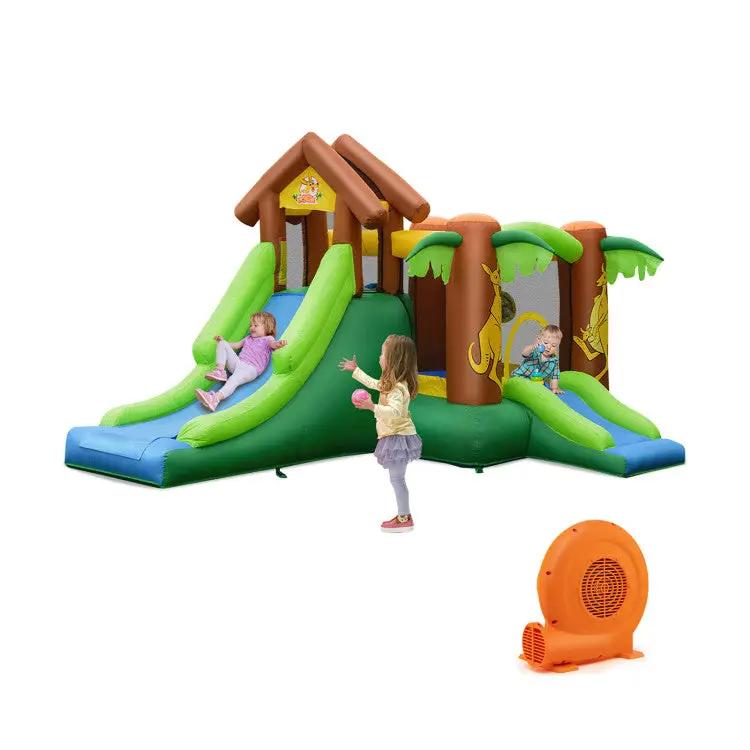 Kids Inflatable Jungle Bounce House Castle with 680W Blower by DirectDeals