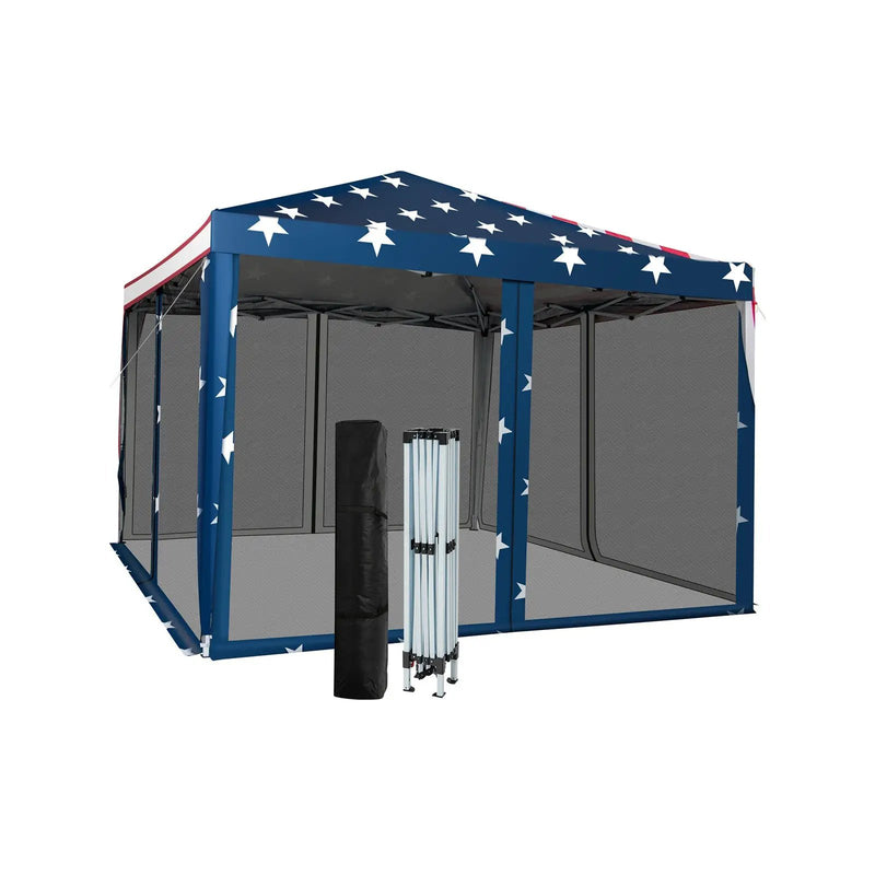 10 FT x 10 FT Pop-Up Canopy Tent Easy Setup Instant Folding Shelter with Mesh Netting by DirectDeals