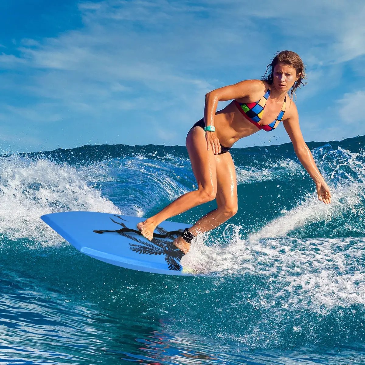 Super Lightweight Bodyboard Surfing with Leash EPS Core Boarding by DirectDeals