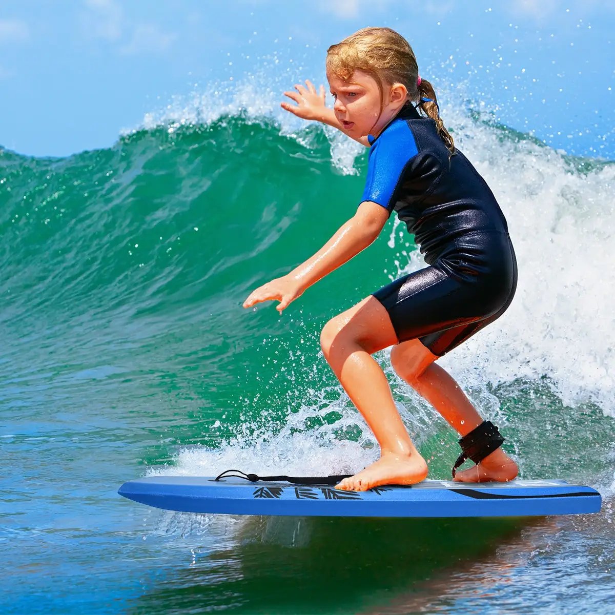 Super Lightweight Bodyboard Surfing with Leash EPS Core Boarding by DirectDeals