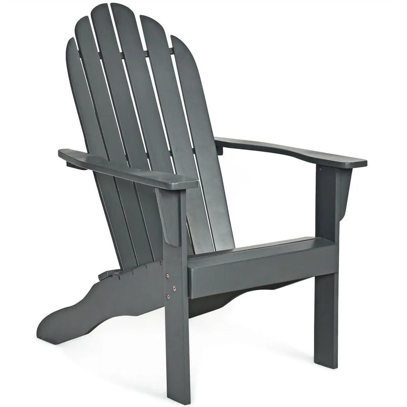 Acacia Wood Outdoor Adirondack Chair with Ergonomic Design by DirectDeals