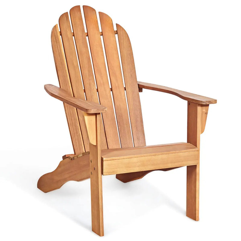 Acacia Wood Outdoor Adirondack Chair with Ergonomic Design by DirectDeals