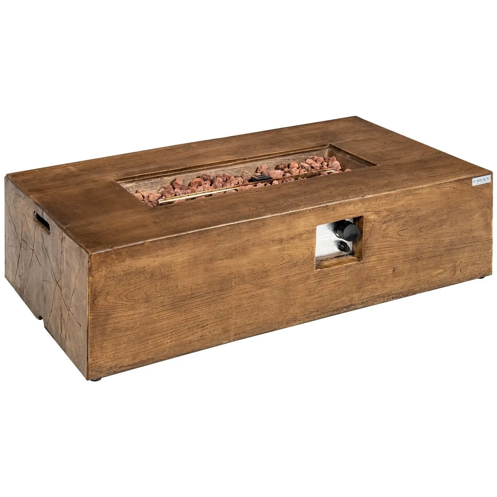 48 x 27 Inch Outdoor Gas Fire Pit Table 50 000 BTU with Lava Rocks and Cover by DirectDeals