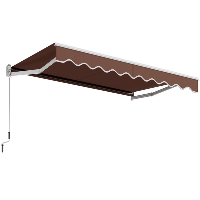 10 x 8.2 Feet Retractable Awning with Easy Opening Manual Crank Handle by DirectDeals