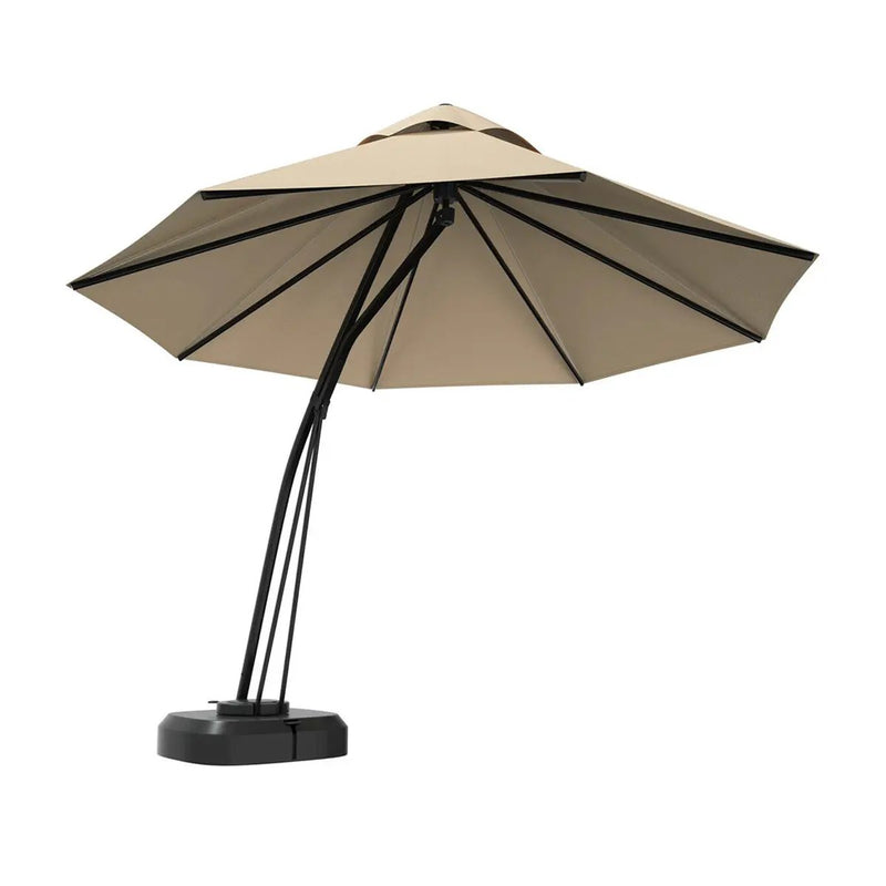 11 Feet Outdoor Cantilever Hanging Umbrella with Base and Wheels by DirectDeals