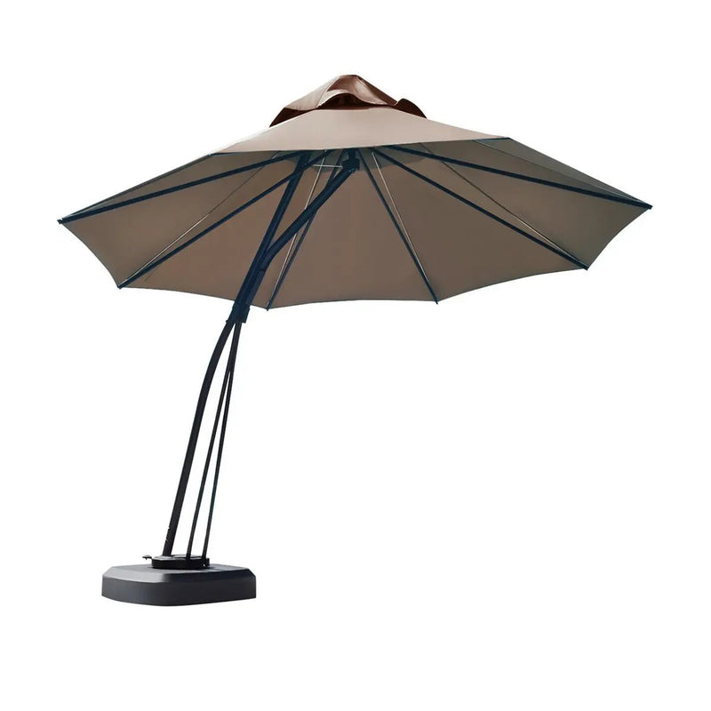 11 Feet Outdoor Cantilever Hanging Umbrella with Base and Wheels by DirectDeals