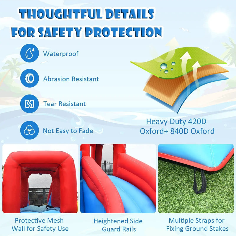 Inflatable Water Slide Crab Dual Slide Bounce House without Blower by DirectDeals