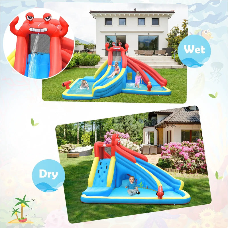 Inflatable Water Slide Crab Dual Slide Bounce House without Blower by DirectDeals