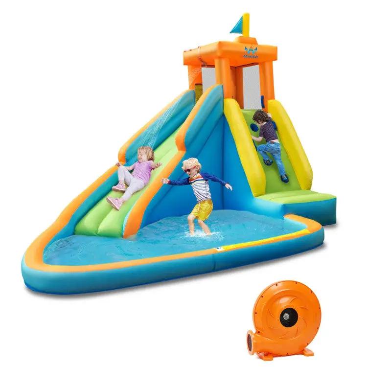 Inflatable Water Slide Kids Bounce House with 740W Blower by DirectDeals