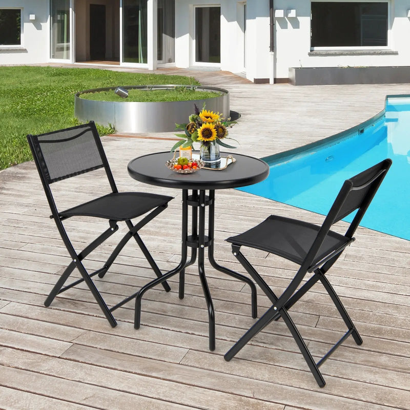 5 Pieces Patio Rattan Furniture with 2 Ottomans and Tempered Glass Coffee Table-Red by DirectDeals