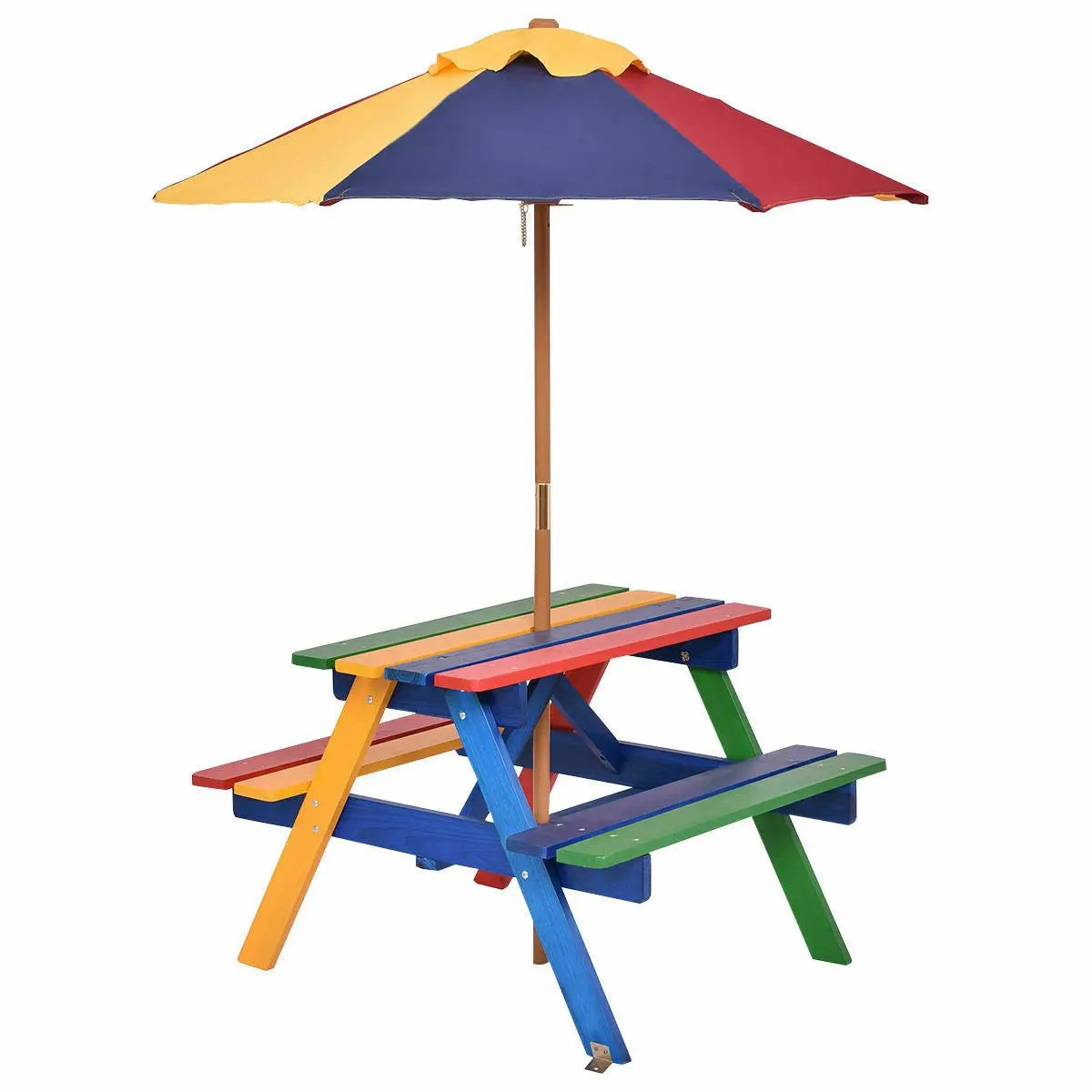 4 Seat Kids Picnic Table with Umbrella by DirectDeals