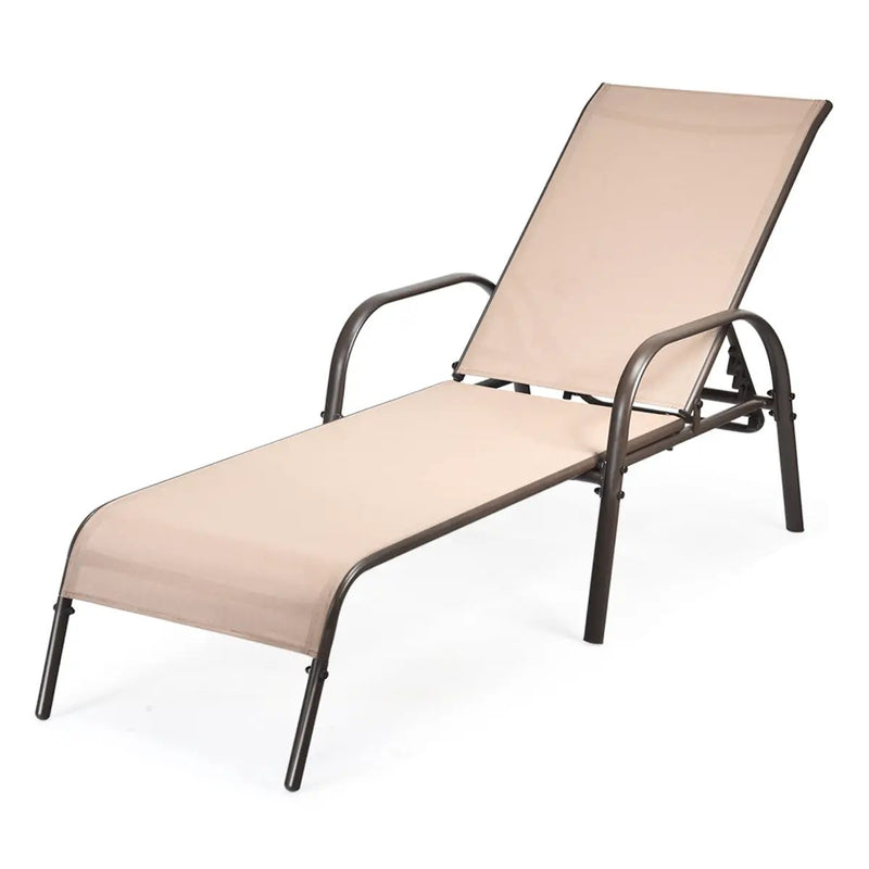 Adjustable Patio Chaise Folding Lounge Chair with Backrest by DirectDeals