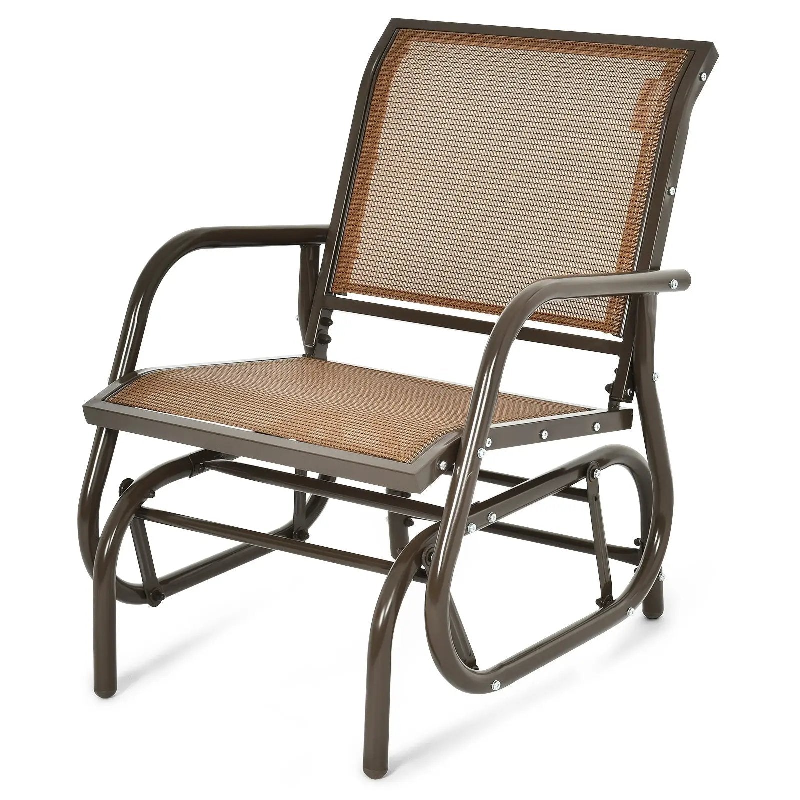 Outdoor Single Swing Glider Rocking Chair with Armrest by DirectDeals